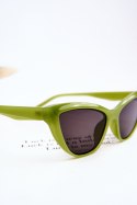 Modne Okulary Przeciwsłoneczne Kocie Oko V090169 Zielone