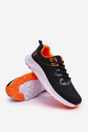 Klasyczne Męskie Sportowe Buty Sznurowane Czarno-Pomarańczowe Jasper