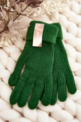 Gładkie Rękawiczki Damskie Dotykowe Zielone